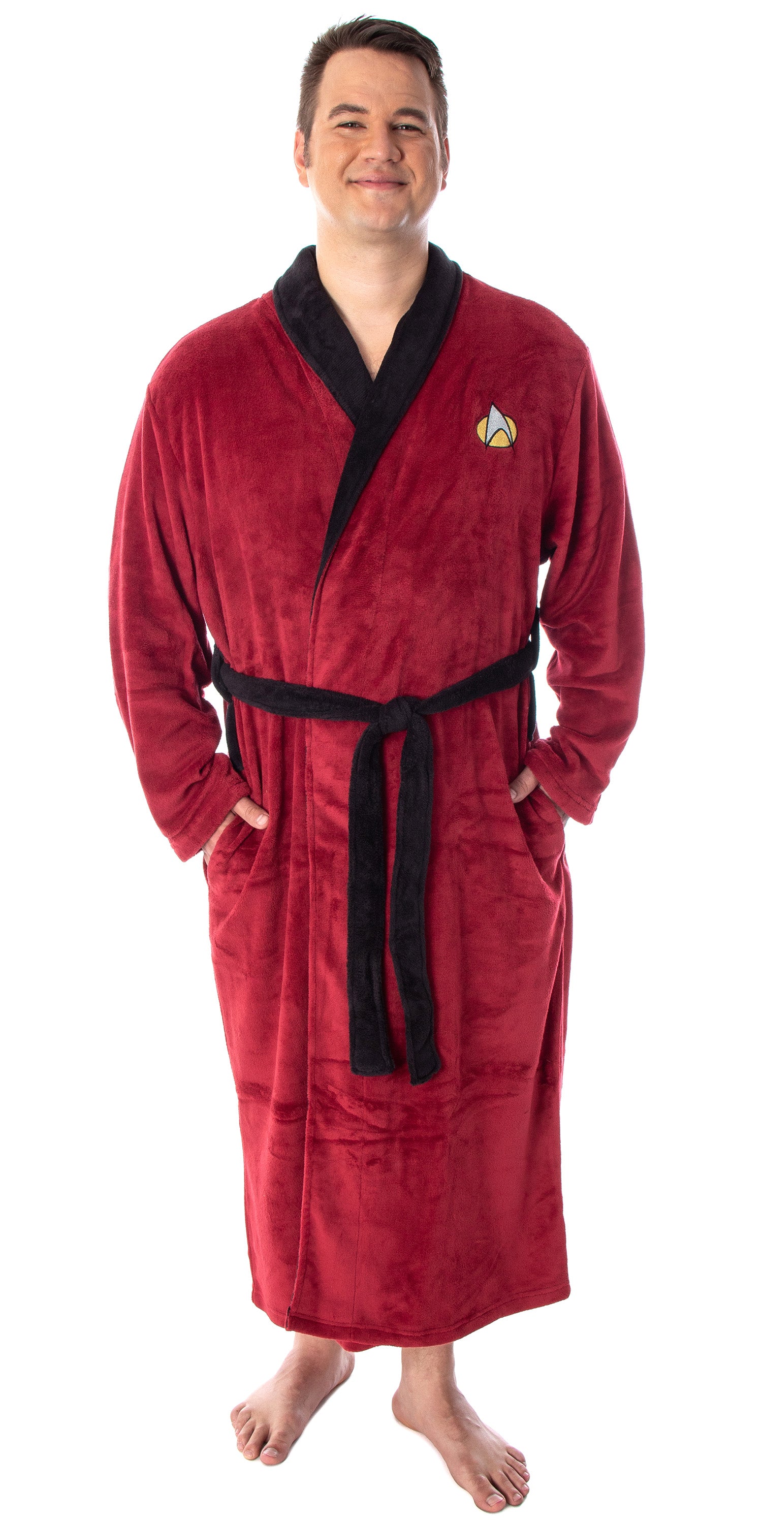 Star Trek TNG Adult Costume Fleece Plush Robe Bathrobe - Big And Tall - Picard