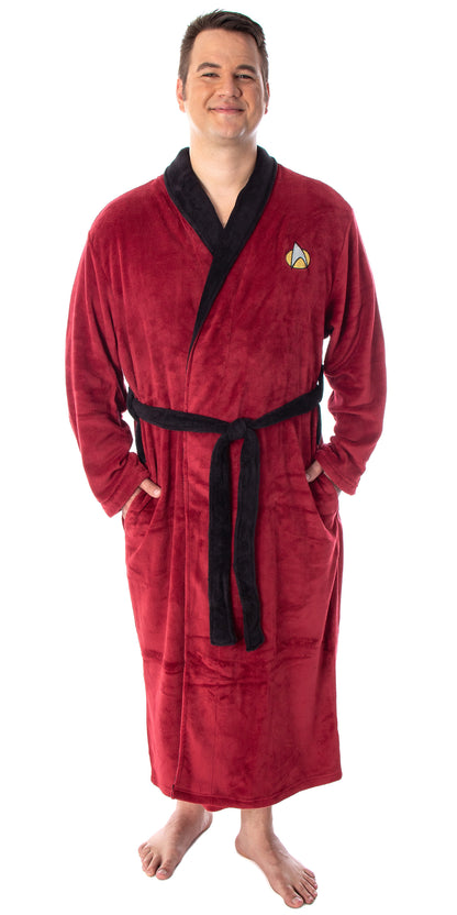 Star Trek TNG Adult Costume Fleece Plush Robe Bathrobe - Big And Tall - Picard