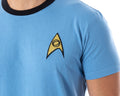 Star Trek The Original Series Men's TOS Costume Uniform Short Sleeve Tee Shirt - Captain Kirk, Spock