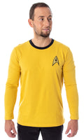 Star Trek The Original Series Men's TOS Costume Long Sleeve Tee Shirt - Captain Kirk, Spock