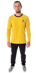 Star Trek The Original Series Men's TOS Costume Long Sleeve Tee Shirt - Captain Kirk, Spock