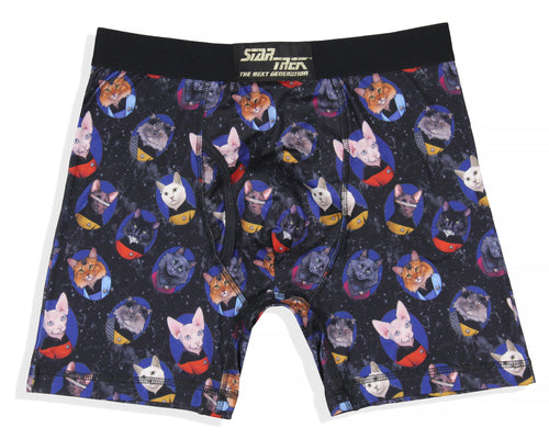 Star Trek Men's The Next Generation Cat Characters Boxer Briefs Underwear Sleep Shorts