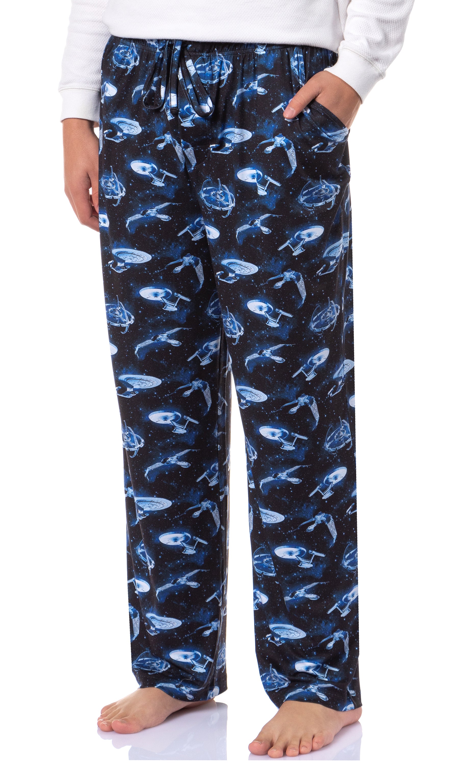 Star Trek Mens The Next Generation USS Enterprise Ships Lounge Pajama Pants (L)