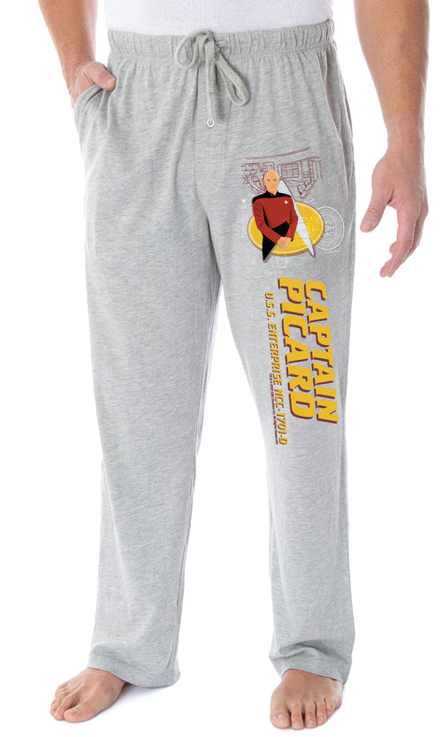 Star Trek The Next Generation Men's TNG Captain Picard USS Enterprise NCC-1701-D Lounge Pajama Pants