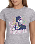 Star Trek Womens' Spock Live Long And Prosper Crewneck T-Shirt For Adults