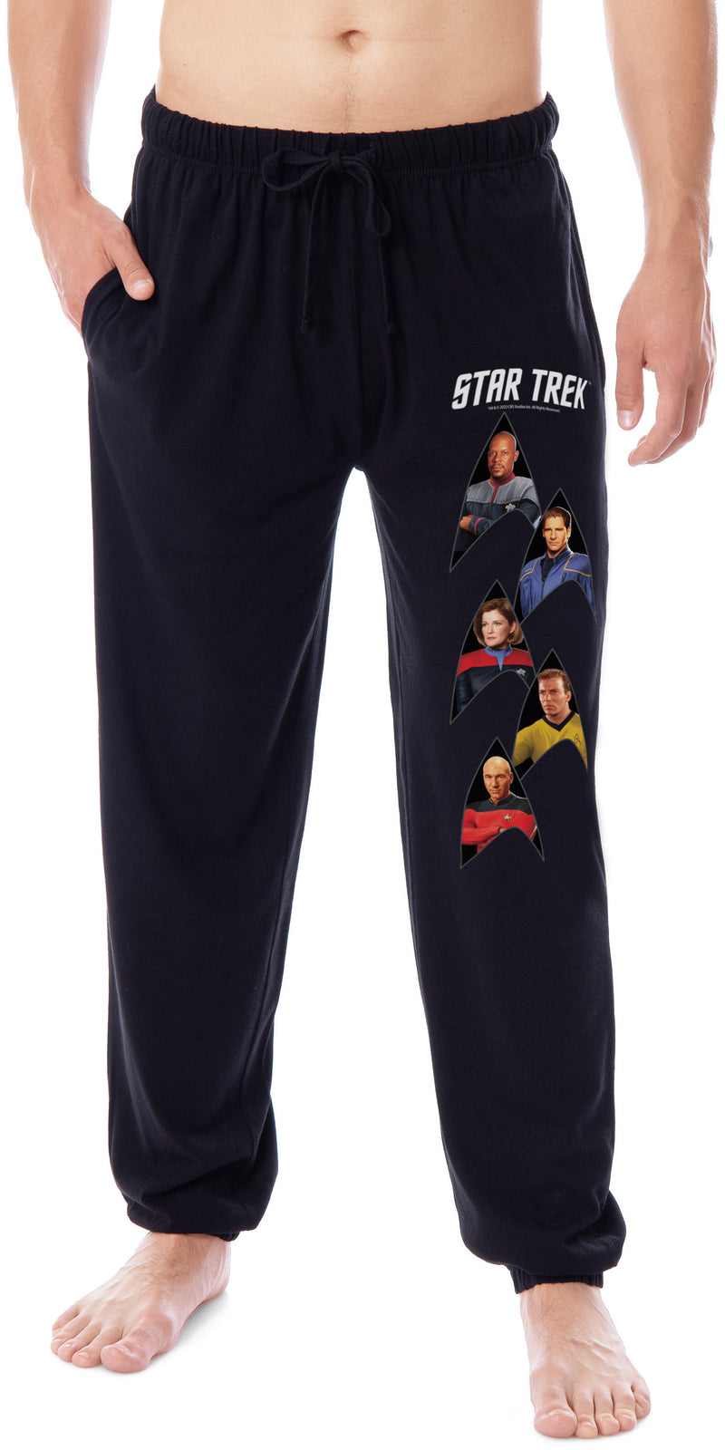 Star Trek Mens' TV Show Series Jean-Luc Picard Captain Kirk Characters Sleep Jogger Pajama Pants