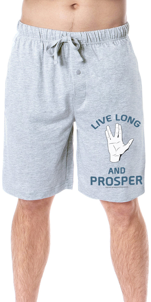 Star Trek Mens' Spock Live Long And Prosper Sleep Pajama Shorts (Large)