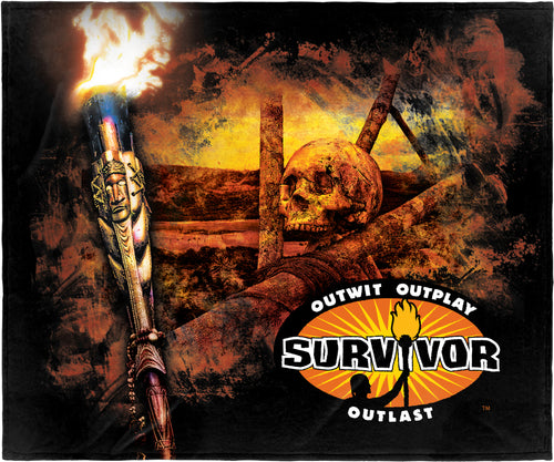 Survivor TV Series Outwit Outplay Outlast Super Soft And Cuddly Plush Fleece Throw Blanket 50" x 60" (127cm x152cm)