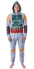 Star Wars Mens' Boba Fett Hooded Costume Union Suit One-Piece Pajama