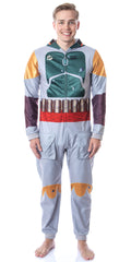 Star Wars Mens' Boba Fett Hooded Costume Union Suit One-Piece Pajama