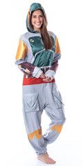 Star Wars Mens' Boba Fett Hooded Costume Union Suit One-Piece Pajama