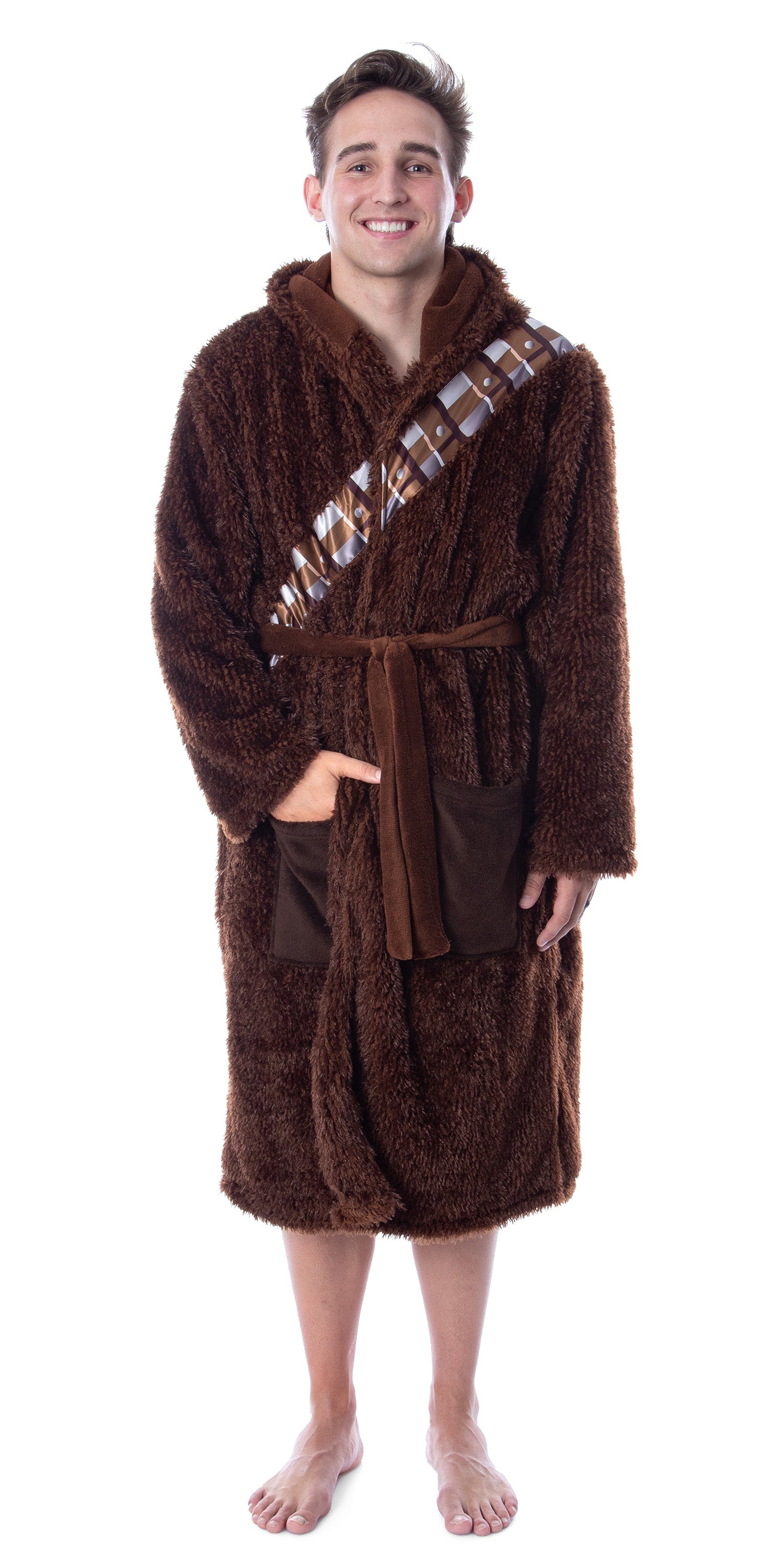 Intimo Star Wars Adult Obi-Wan Kenobi Jedi Fleece Robe Bathrobe For Men  Women