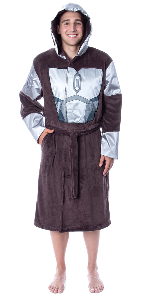 Star Wars Adult The Mandalorian Costume Fleece Robe Bathrobe For Men Women