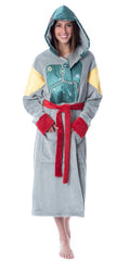 Star Wars Adult Boba Fett Bounty Hunter Fleece Robe Bathrobe For Men Women
