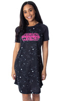 Star Wars Women's Neon Logo Nightgown Pajama Sleep Shirt