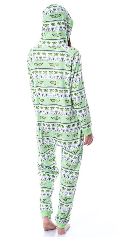 Disney Star Wars' Ugly Sweater Sleep Pajama Jumpsuit Union Suit Hooded PJ