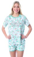 Star Wars Womens' The Mandalorian Grogu The Child Chibi Sleep Pajama Set
