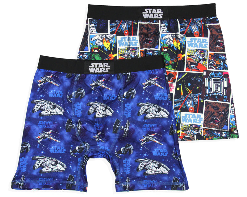 Star Wars Mens' 2 Pack Comic Millennium Falcon Boxers Underwear Boxer Briefs