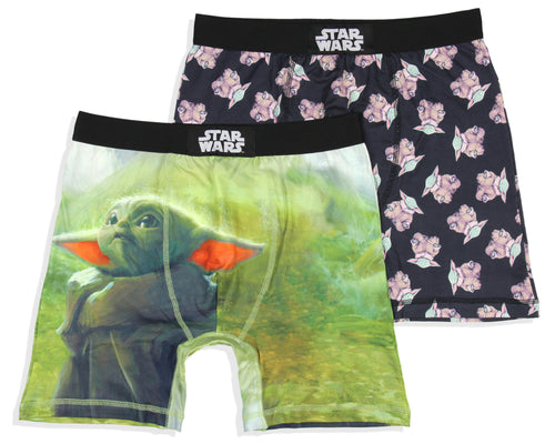 Star Wars Mens' The Mandalorian 2 Pack Grogu Baby Yoda Boxers Underwear Boxer Briefs