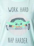 Star Wars Women's The Mandalorian The Child Work Hard Sleep Pajama Set