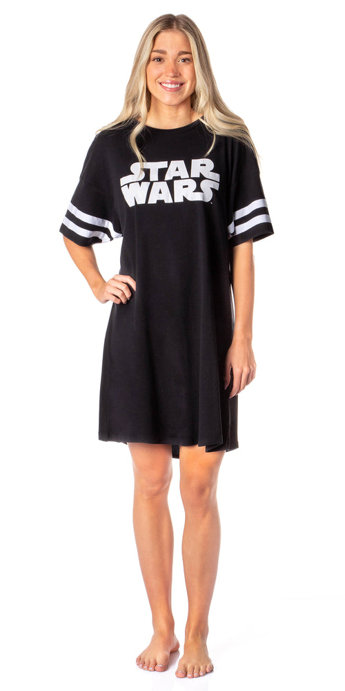 Star Wars Womens Varsity Football Boyfriend Oversized Night Shirt Sleep Pajama Nightgown