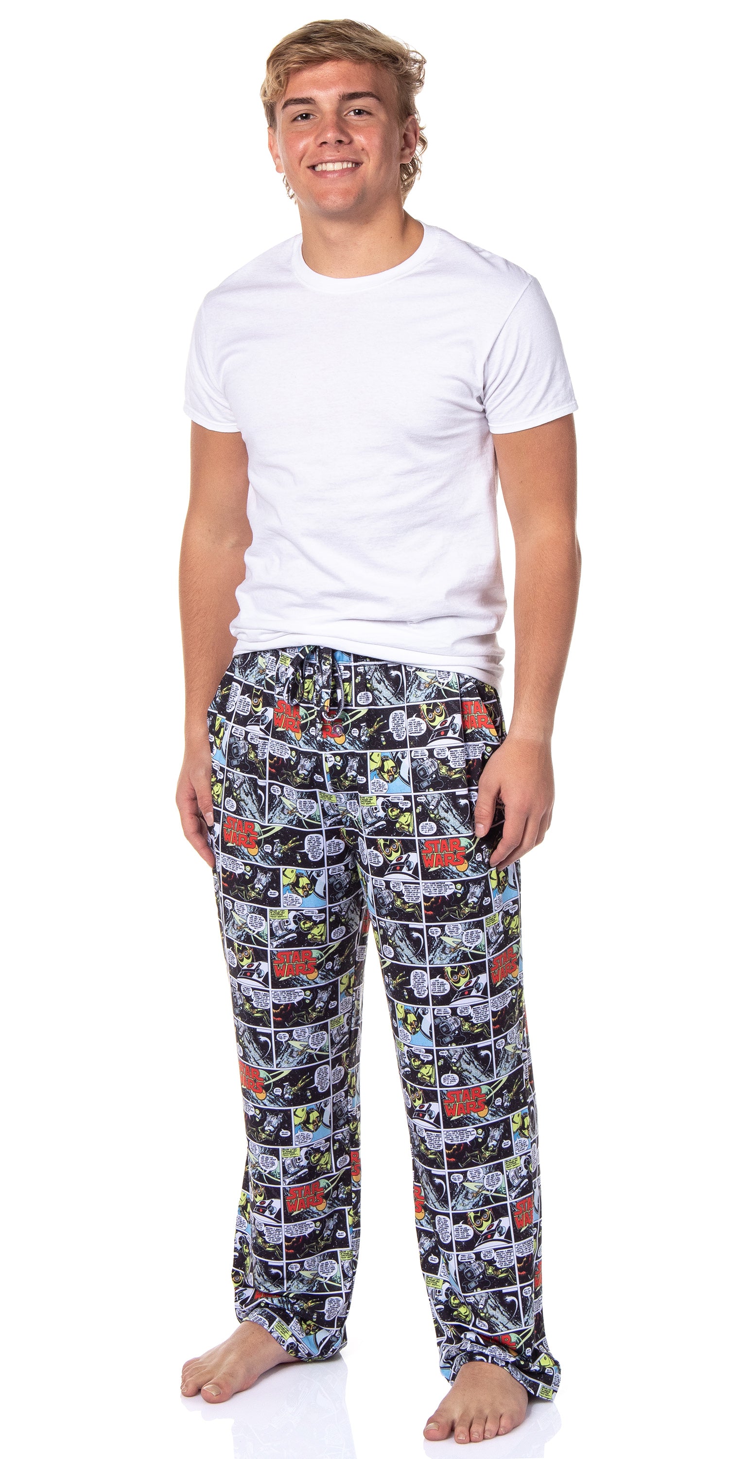 Star Wars Mens' Movie Film R2-D2 C-3PO Retro Comics Sleep Pajama Pants