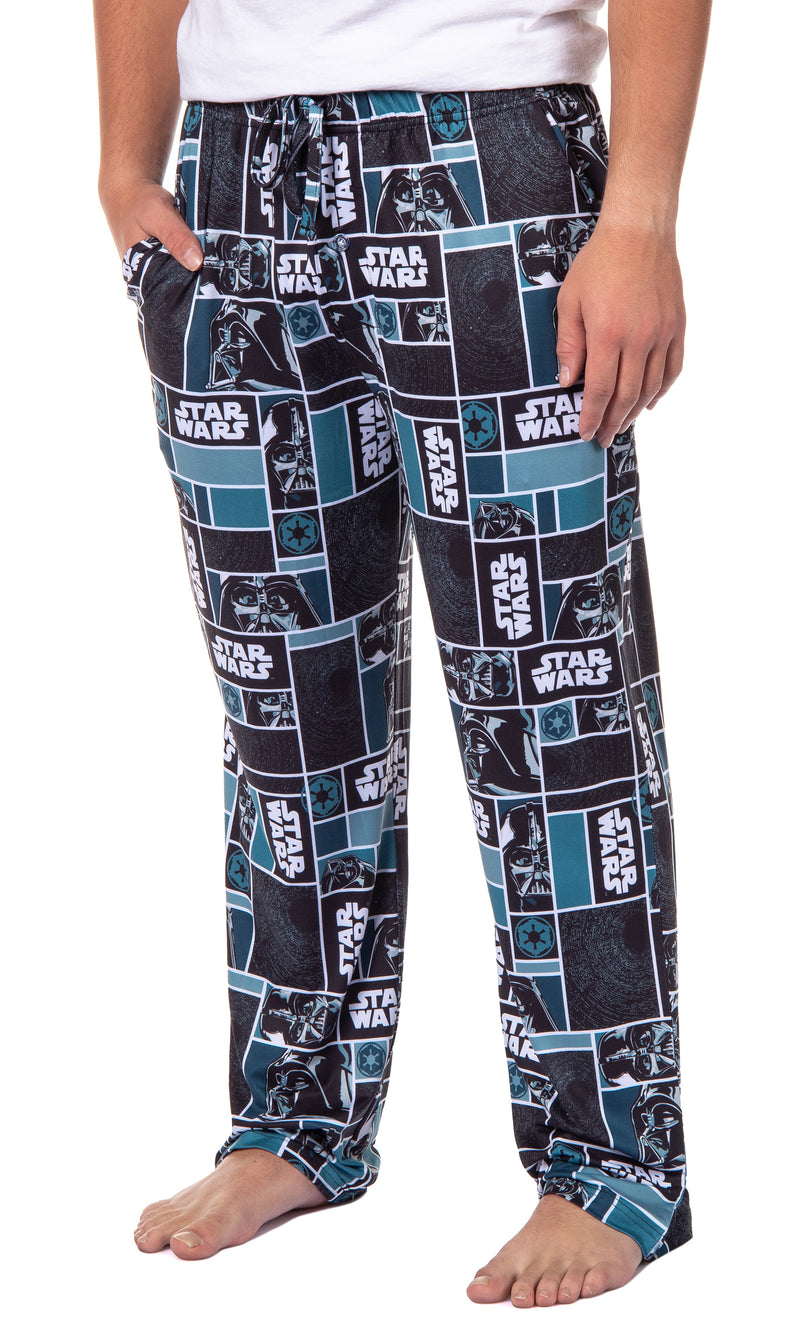 Star Wars Mens' Movie Film Logo Darth Vader Helmet Sleep Pajama Pantss