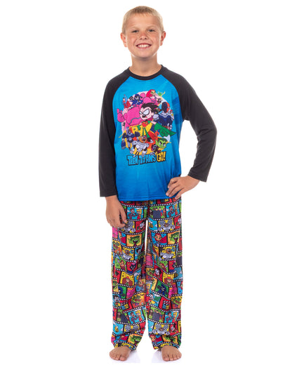 Teen Titans Go! Pajamas Boys' Filmstrip Design 2-Piece Lounge Sleep Set
