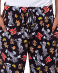 Tom and Jerry Men's Cheese Tossed Print Sleep Pajama Pants For Adults