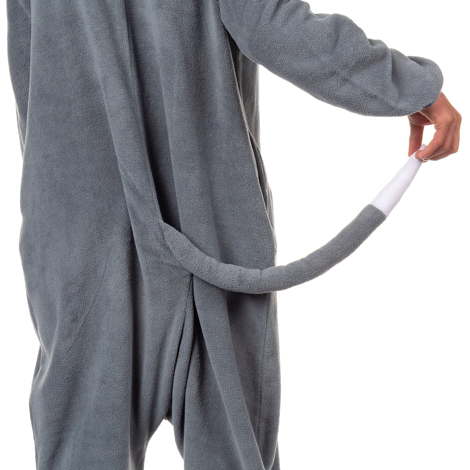 Tom & Jerry Union Suit Men's Tom Kigurumi Fleece Hooded Costume Pajama (XXS/XS)