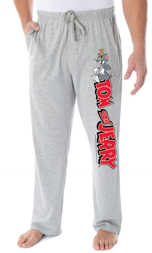 Tom And Jerry Men's Vintage Cartoon Characters And Logo Loungewear Pajama Pants (Small)