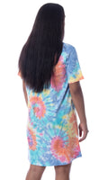 Tom And Jerry Womens' Cute Cranky Tie-Dye Nightgown Sleep Pajama Shirt (Medium)