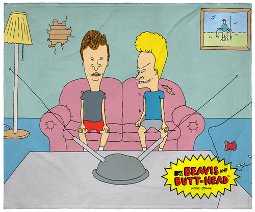 MTV Beavis and Butt-Head On Couch Show Plush Fleece Throw Blanket Wall Scroll