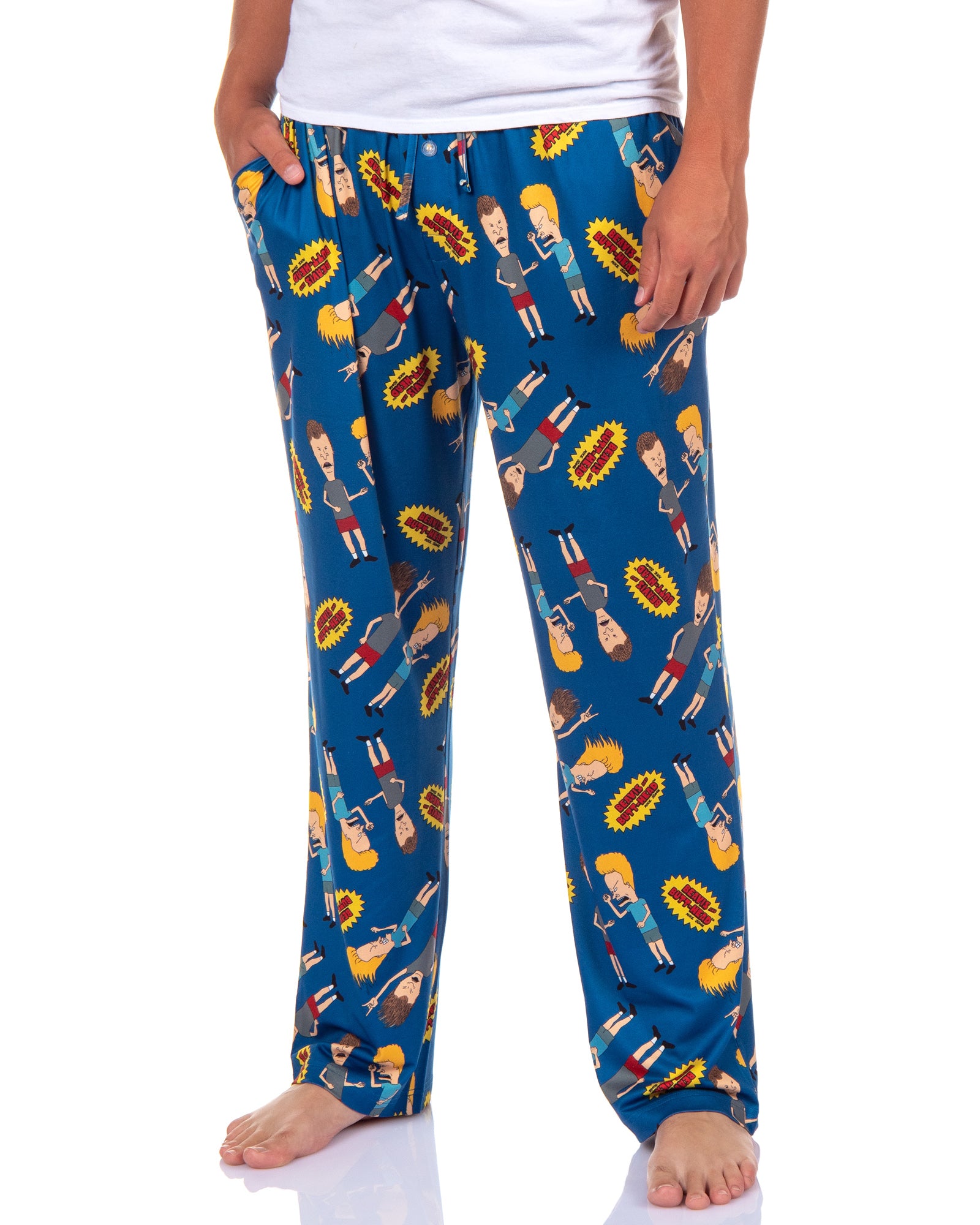 MTV Mens' Beavis and Butt-Head Logo TV Show Sleep Pajama Pants (Large)