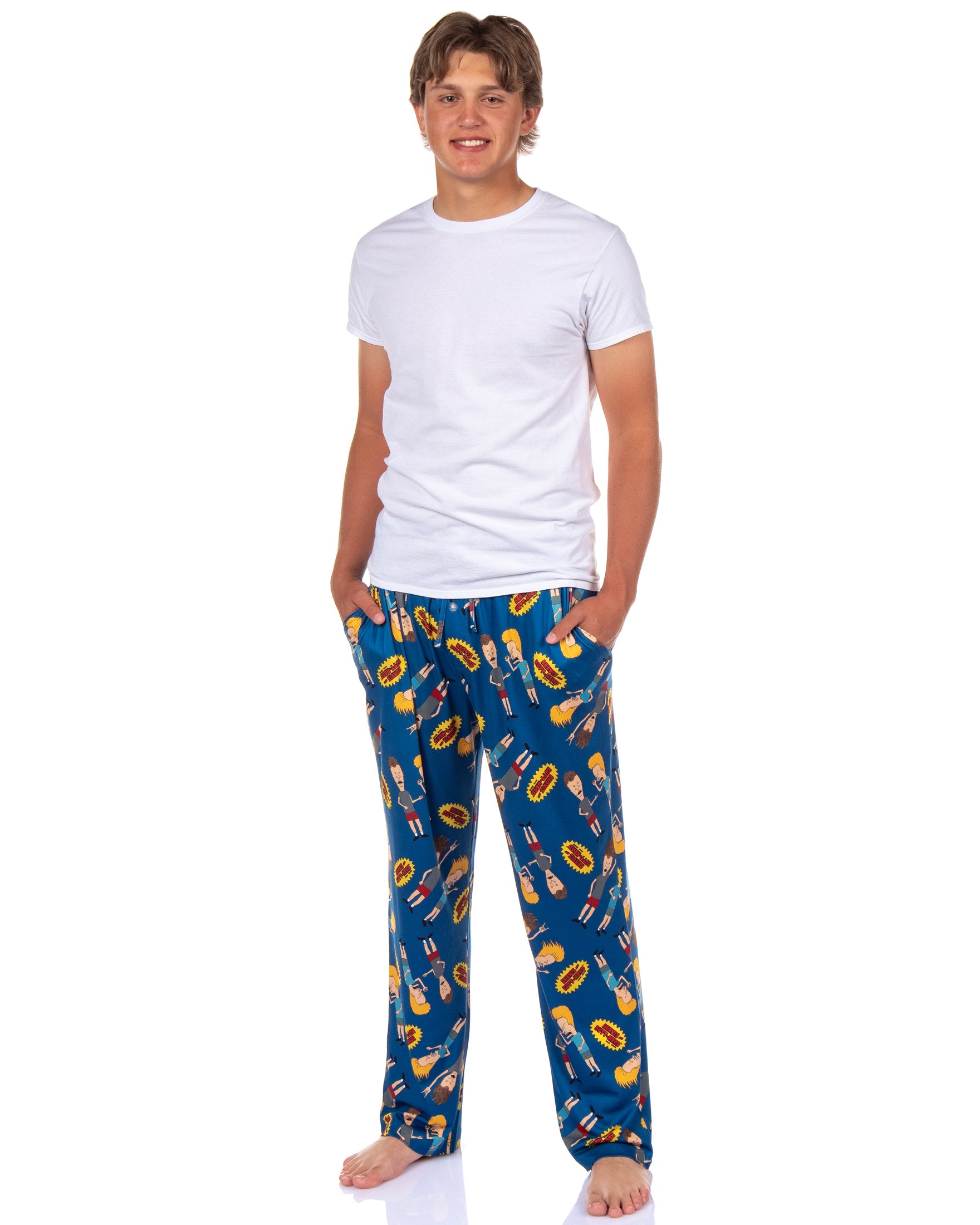 MTV Mens' Beavis and Butt-Head Logo TV Show Sleep Pajama Pants (X-Large)