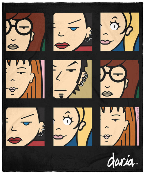 MTV Daria Character Panel Faces Plush Fleece Throw Blanket Wall Scroll