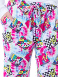 MTV Womens' Music Television Vintage '80s Logos Tie Dye Sleep Pajama Pants