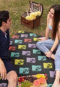 MTV Music Television Retro Toss Iconic 80's Logo Plush Fleece Throw Blanket Wall Scroll