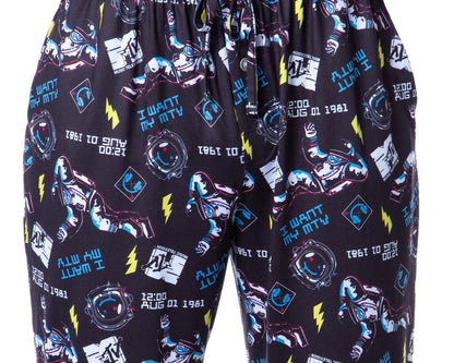 MTV Mens' Music Television Moonman '80s Logo Sleep Pajama Pants