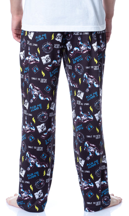 MTV Mens' Music Television Moonman '80s Logo Sleep Pajama Pants