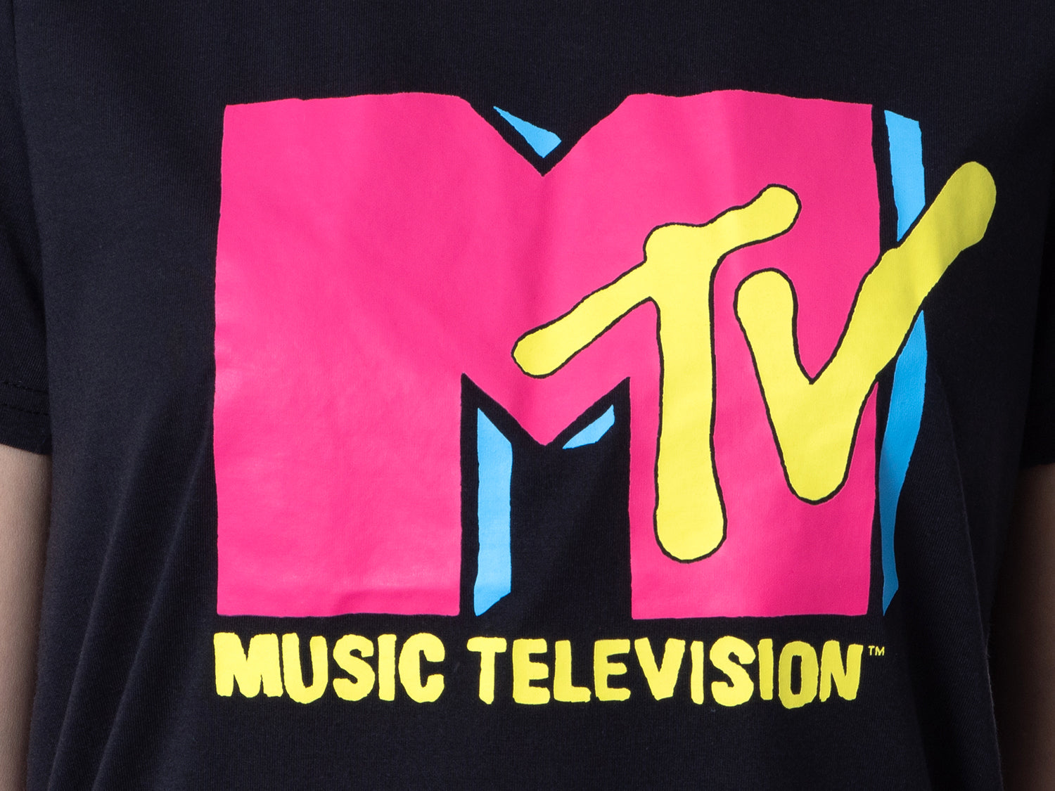 MTV Womens' Music Television Neon Cassette Tape Sleep Pajama Set Short