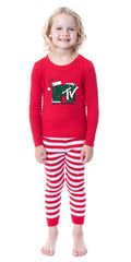 MTV Christmas Music Television Logo Tight Fit Family Pajama Set