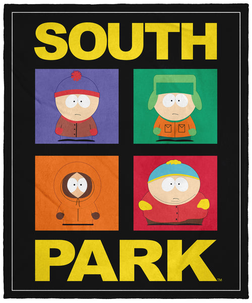 South Park Stan Marsh Kyle Cartman Kenny McCormick Color Frames Throw Blanket