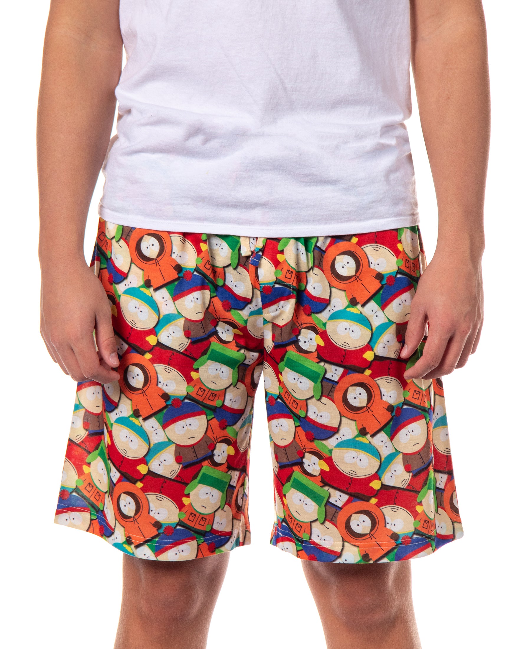 South Park Pajamas Men's Eric Kyle Kenny Stan Pile Up Lounge PJ Shorts