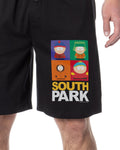 South Park Mens' Square Print Stan Kyle Cartman Kenny Sleep Pajama Shorts For Adults