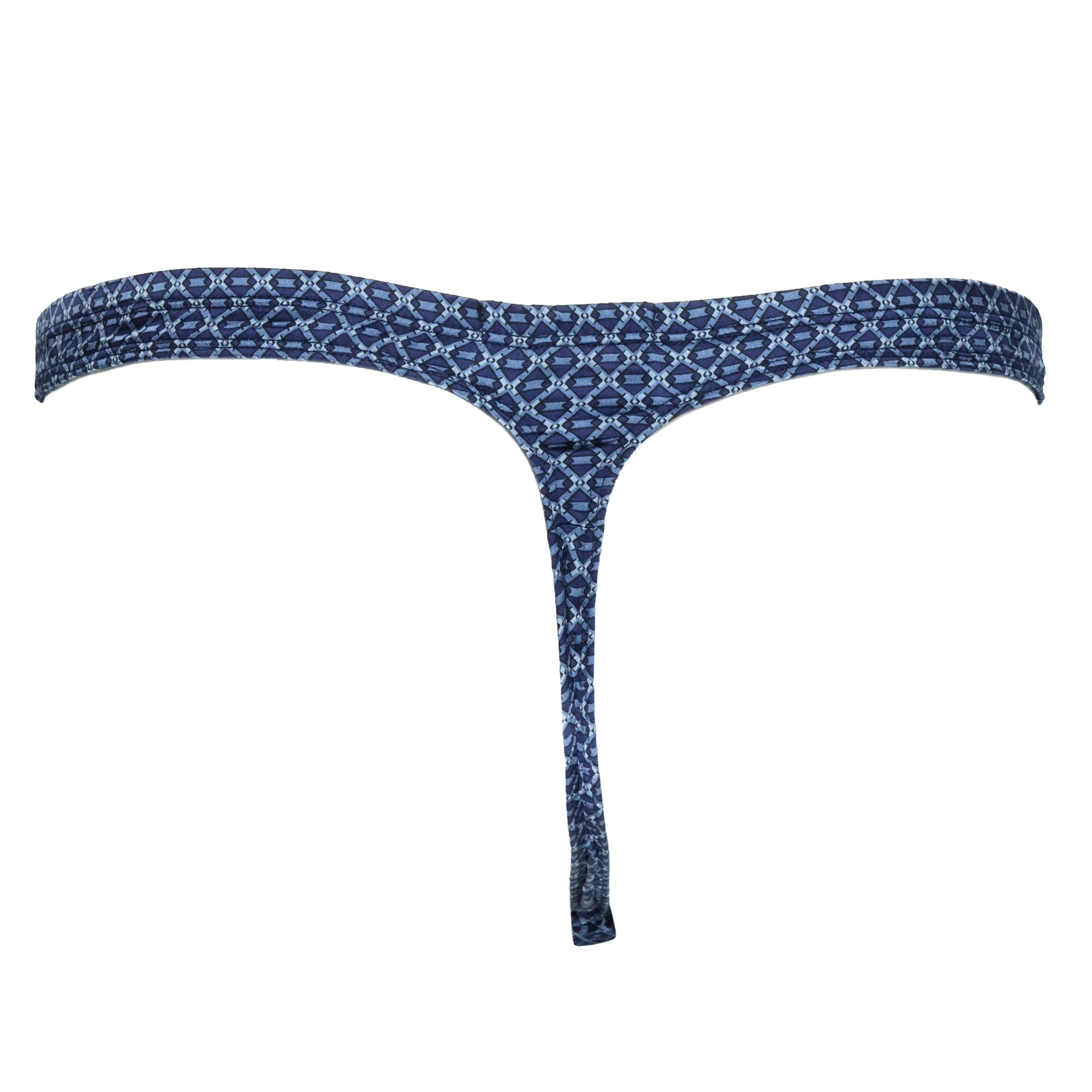 Men's Stretch Silk Thong Diamond Pattern Adult Underwear G-String
