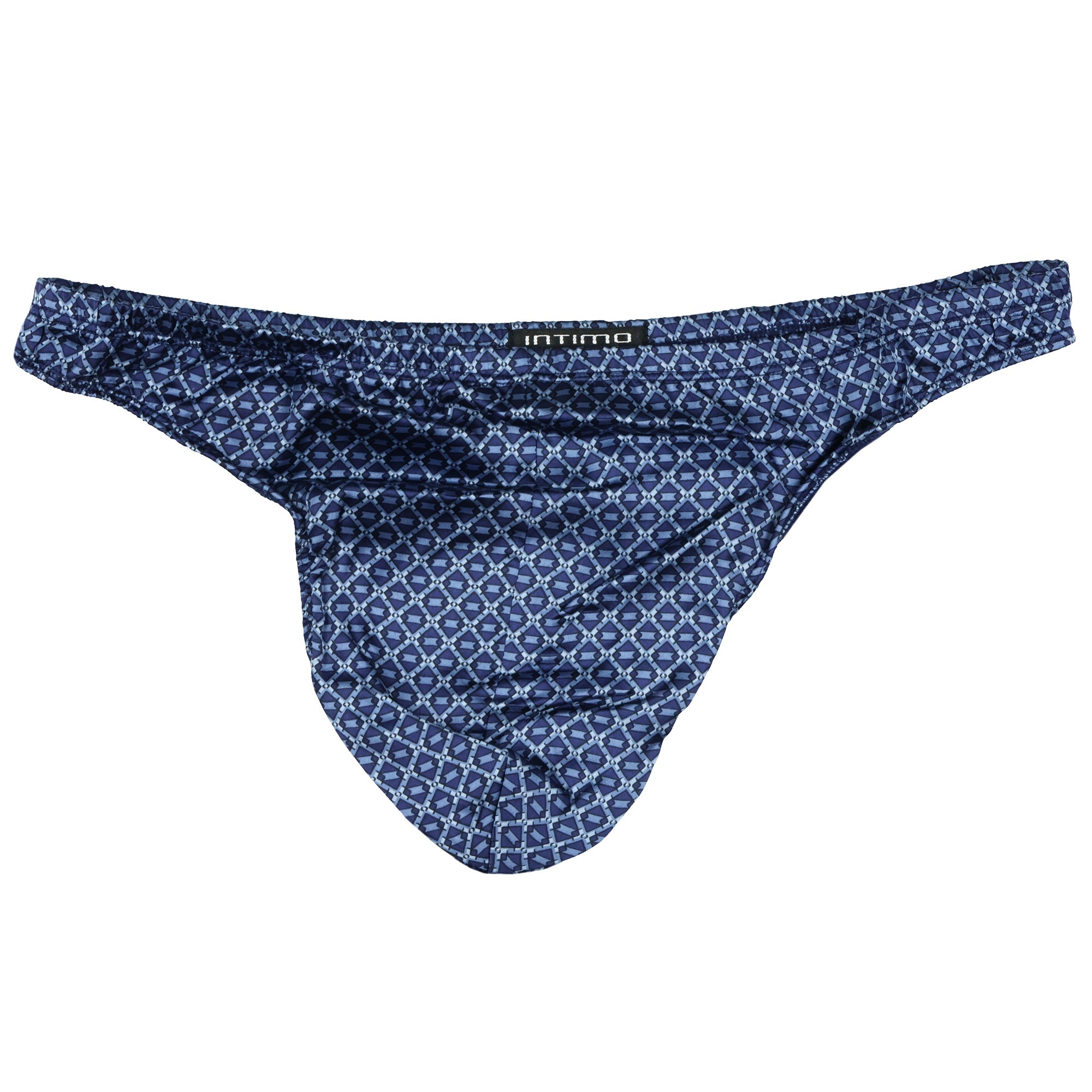 Men's Stretch Silk Thong Diamond Pattern Adult Underwear G-String