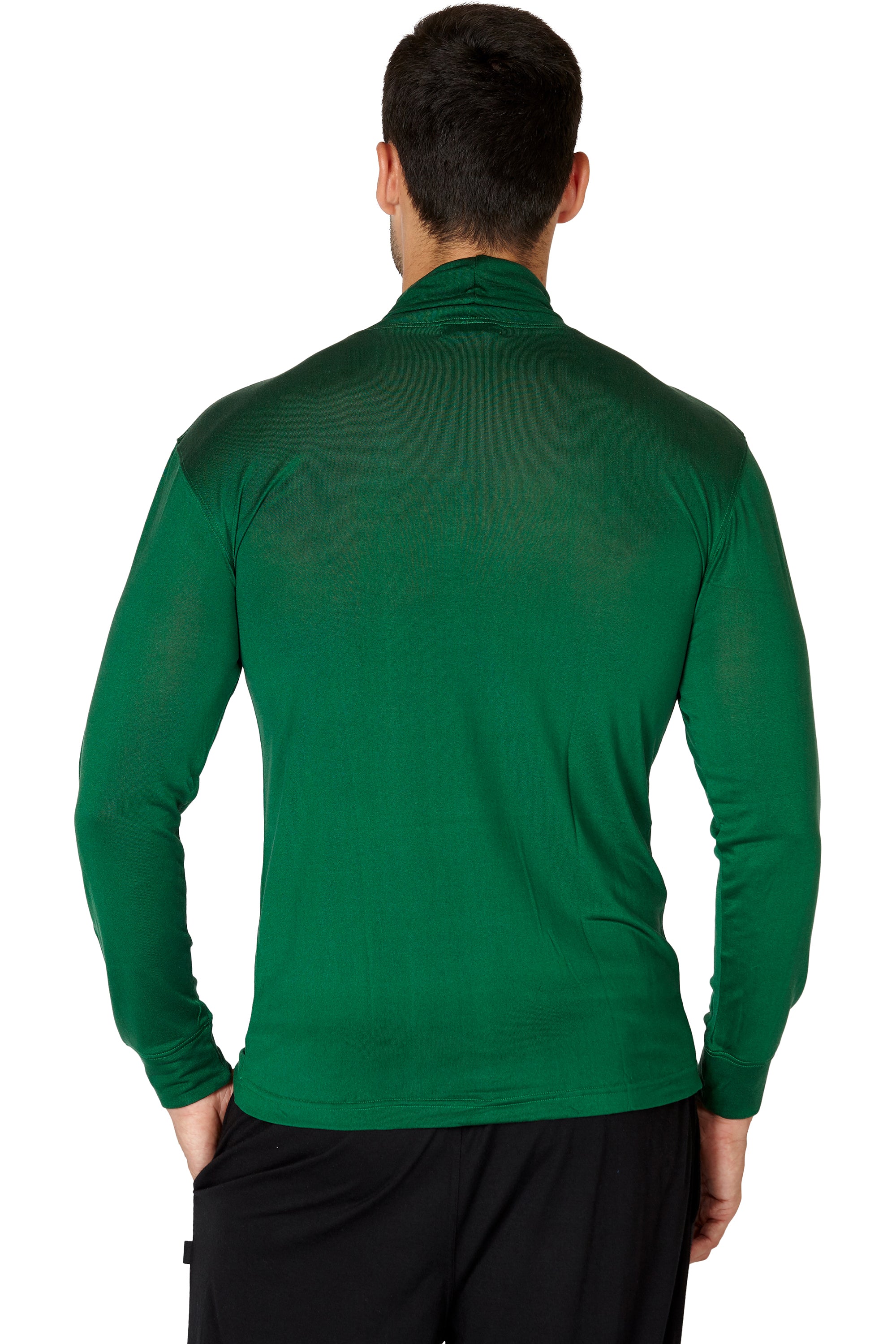 INTIMO Men's Silk Unisex Fold Over Turtleneck Long Sleeve Shirt