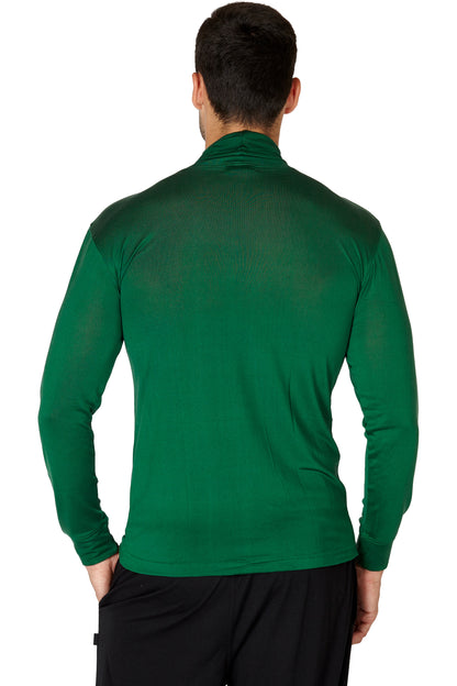 INTIMO Men's Silk Unisex Fold Over Turtleneck Long Sleeve Shirt