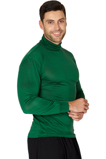 INTIMO Men's Silk Unisex Fold Over Turtleneck Long Sleeve Shirt